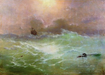 Barco de Ivan Aivazovsky en una tormenta Ocean Waves Pinturas al óleo